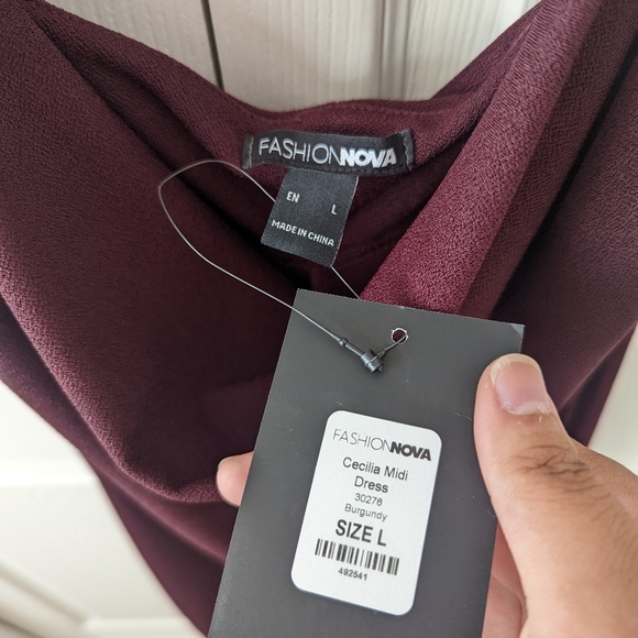 NWT Fashion Nova Cowl Neck Midi Dress - Picture 4 of 8